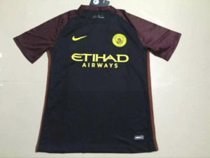 Manchester City Soccer Jersey Away Black 2016 2017