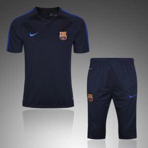 Barcelona Short Sleeves Tracksuit Blue 2016 2017