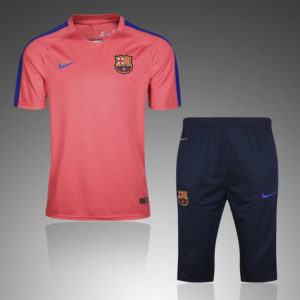 Barcelona Short Sleeves Tracksuit Pink 2016 2017