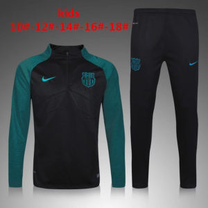 Manchester City Kid Tracksuit Black with Green Sleeves 2016 2017