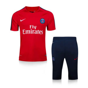 PSG Short Sleeves Tracksuit Red 2016 2017