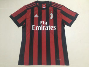 AC Milan Soccer Jersey Home Player Version Red Black 2017 2018