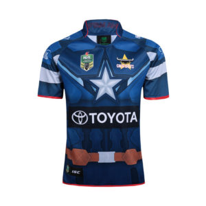 Captain America Blue Rugby 2017 Size S to 3XL