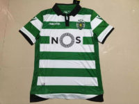 Sporting Lisbon Soccer Jersey Home Green and White 2016 2017