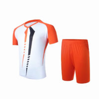 A004 Custom Logo Soccer Jersey White and Orange