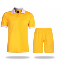 B004 Custom Logo Soccer Jersey Full Kit Yellow with Collar