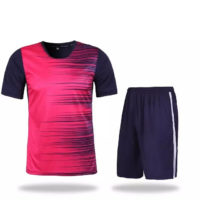 B017 Custom Logo Soccer Jersey Full Kit Pink and Black