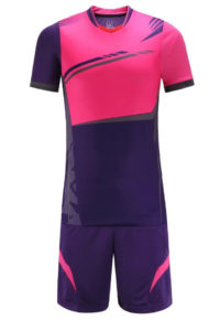 B031 Custom Logo Soccer Jersey Full Kit Pink with Purple