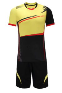 B032 Custom Logo Soccer Jersey Full Kit Yellow with Black