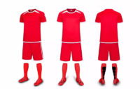 C025 Custom Logo Soccer Jersey Full Kit Red