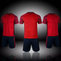 C033 Custom Logo Soccer Jersey Full Kit Red and Black