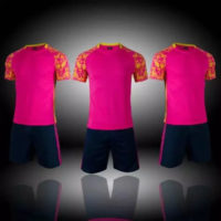 C034 Custom Logo Soccer Jersey Full Kit Pink and Black