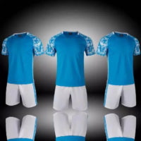 C035 Custom Logo Soccer Jersey Full Kit Blue and White