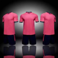 C036 Custom Logo Soccer Jersey Full Kit Pink and Black