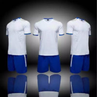 C041 Custom Logo Soccer Jersey Full Kit White and Blue