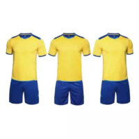 C045 Custom Logo Soccer Jersey Full Kit Yellow and Blue