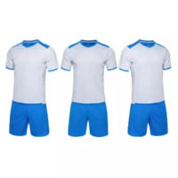 C047 Custom Logo Soccer Jersey Full Kit White and Blue