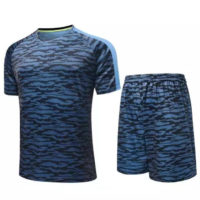 C058 Custom Logo Soccer Jersey Full Kit Camouflage Blue