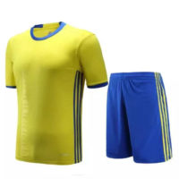 C064 Custom Logo Soccer Jersey Full Kit Yellow and Blue