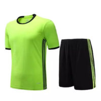 C070 Custom Logo Soccer Jersey Full Kit Green and Black