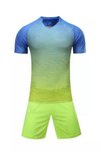 C077 Custom Logo Soccer Jersey Full Kit Blue and Green