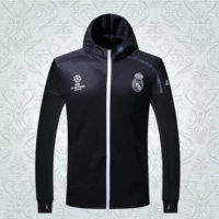 Real Madrid Hoodie with Zipper Black 2016 2017