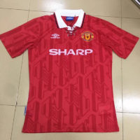 Manchester United Soccer Jersey Retro Red 92 93